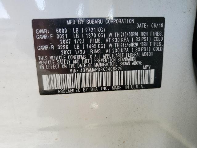 2019 SUBARU ASCENT LIM - 4S4WMAPD3K3408826