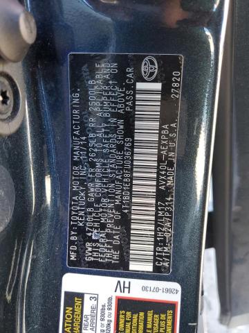 VIN 4T1BD1EB8FU036769 2015 Toyota Avalon, Hybrid no.12