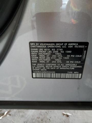2022 VOLKSWAGEN ATLAS SE - 1V2HR2CA8NC532495