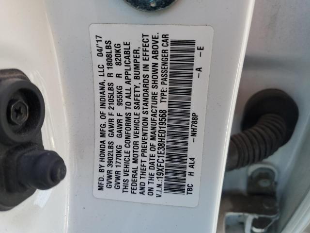 2017 HONDA CIVIC EX - 19XFC1E38HE019568