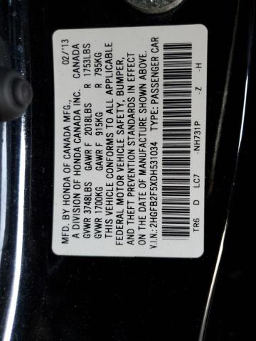 VIN 2HGFB2F5XDH531034 2013 Honda Civic, LX no.12