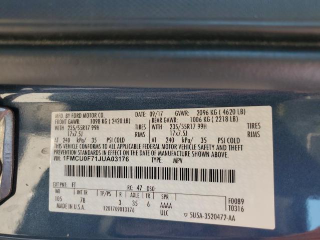 2018 FORD ESCAPE S - 1FMCU0F71JUA03176