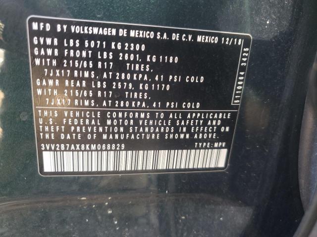 2019 VOLKSWAGEN TIGUAN SE - 3VV2B7AX8KM068829