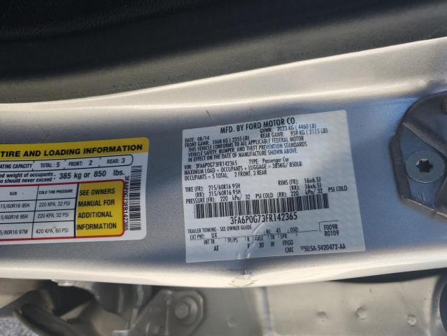 2015 FORD FUSION S - 3FA6P0G73FR142365
