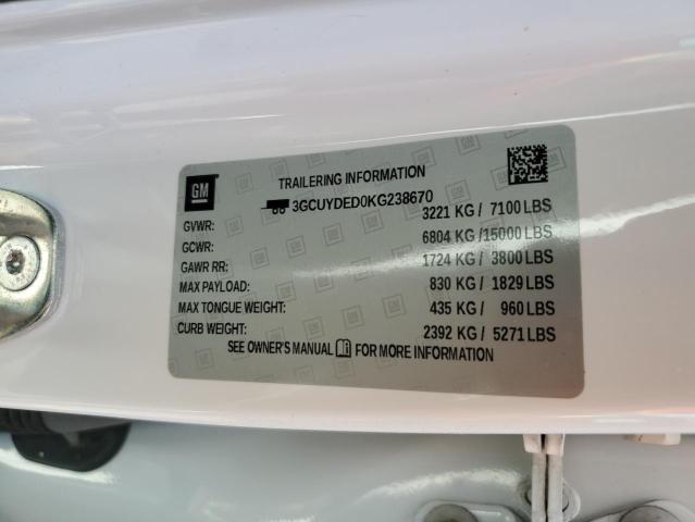 2019 CHEVROLET SILVERADO - 3GCUYDED0KG238670