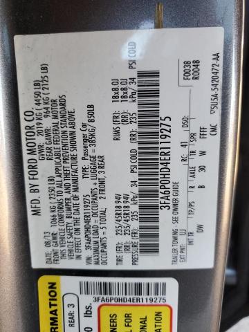 2014 FORD FUSION SE - 3FA6P0HD4ER119275