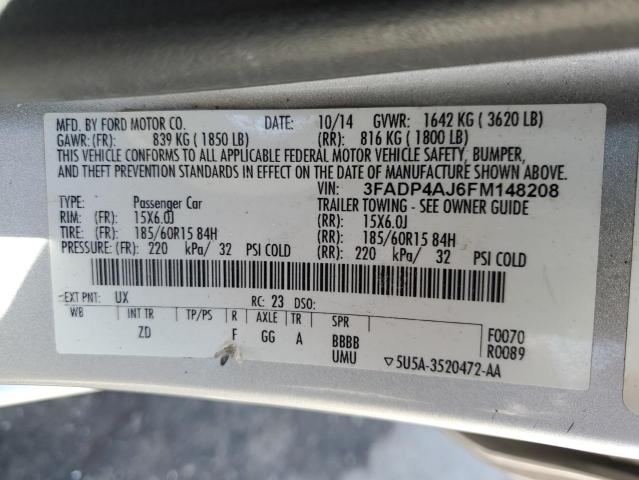 2015 FORD FIESTA S - 3FADP4AJ6FM148208