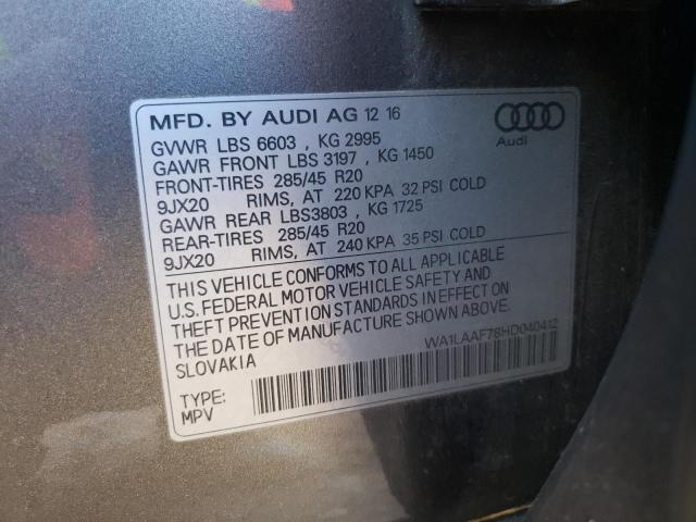 VIN WA1LAAF78HD040412 2017 Audi Q7, Premium Plus no.13