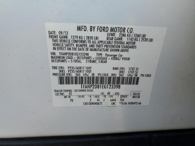 VIN 1FAHP2D81EG123398 2014 Ford Taurus, SE no.13