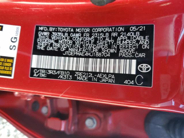 2021 TOYOTA COROLLA LE - JTDEPMAE4MJ188704