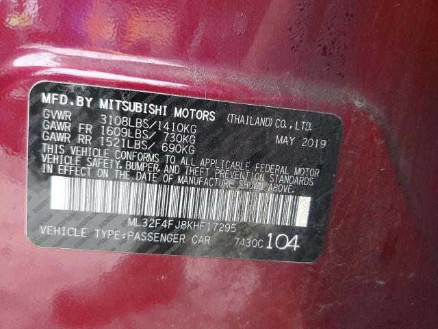 2019 MITSUBISHI MIRAGE G4 - ML32F4FJ8KHF17295