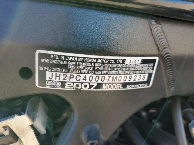 2007 HONDA CBR600 RR - JH2PC40007M009238