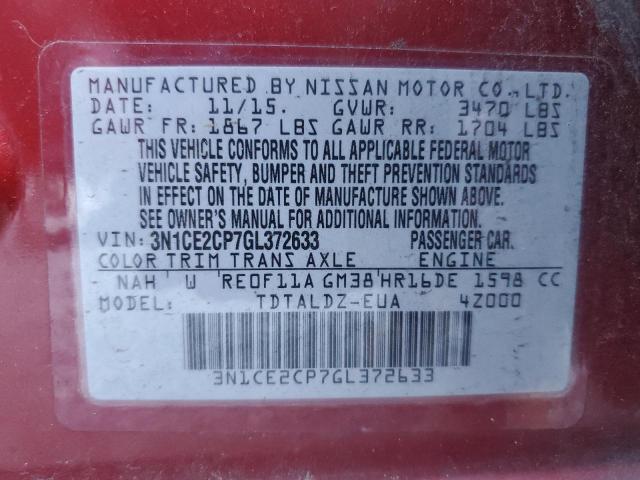2016 NISSAN VERSA NOTE - 3N1CE2CP7GL372633