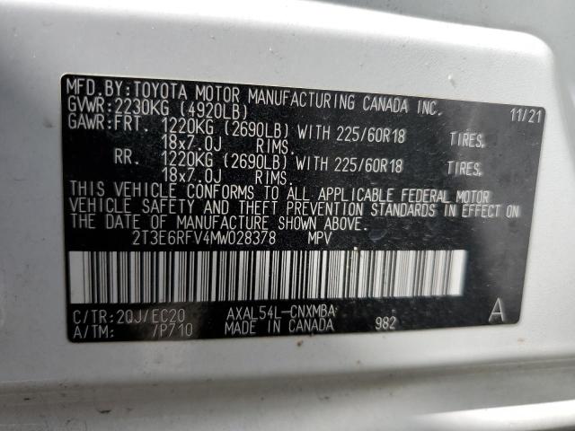2021 TOYOTA RAV4 XSE - 2T3E6RFV4MW028378