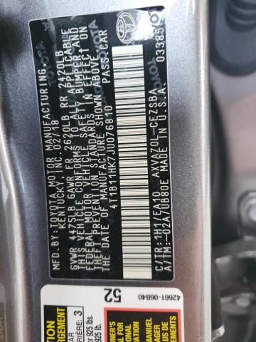 2018 TOYOTA CAMRY L - 4T1B11HK7JU076810
