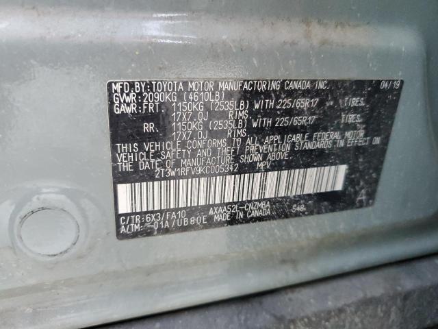 2019 TOYOTA RAV4 XLE - 2T3W1RFV9KC005342