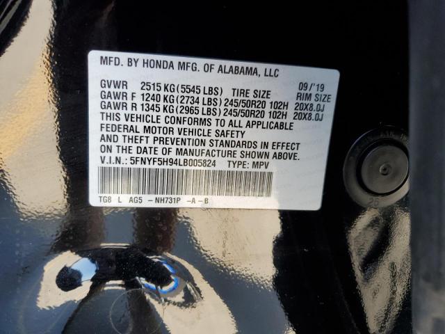 VIN 5FNYF5H94LB005824 2020 Honda Pilot, Touring no.13