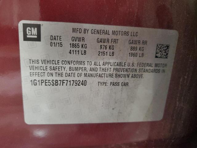 2015 CHEVROLET CRUZE LT - 1G1PE5SB7F7179240
