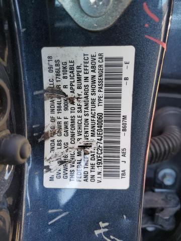 2018 HONDA CIVIC EX - 19XFC2F74JE040060