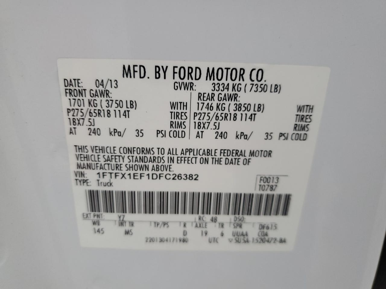 Lot #2909638124 2013 FORD F150 SUPER