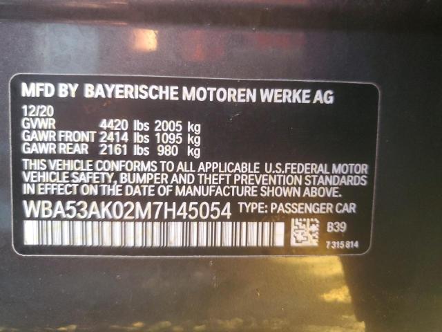 VIN WBA53AK02M7H45054 2021 BMW 2 SERIES no.13