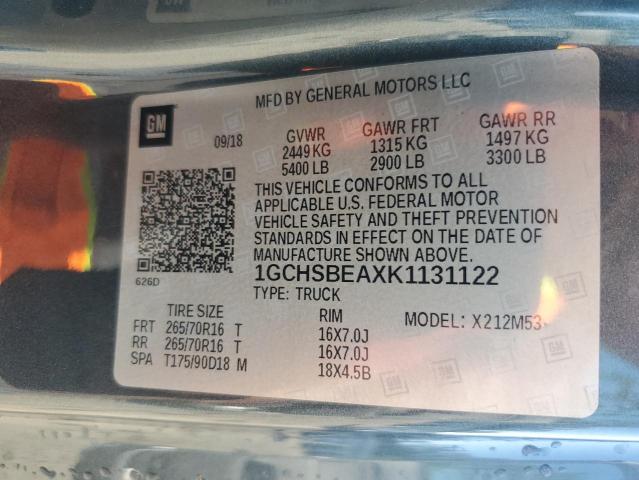 2019 CHEVROLET 1500 454SS - 1GCHSBEAXK1131122