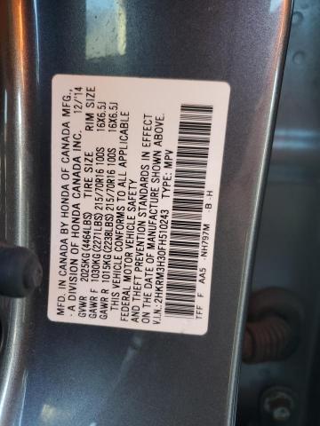 VIN 2HKRM3H30FH510243 2015 Honda CR-V, LX no.13