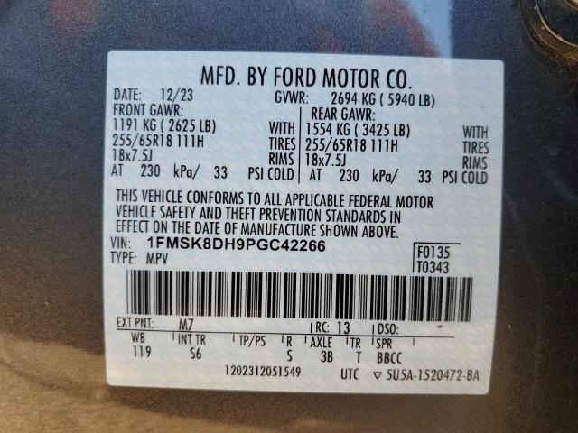 1FMSK8DH9PGC42266 2023 FORD EXPLORER