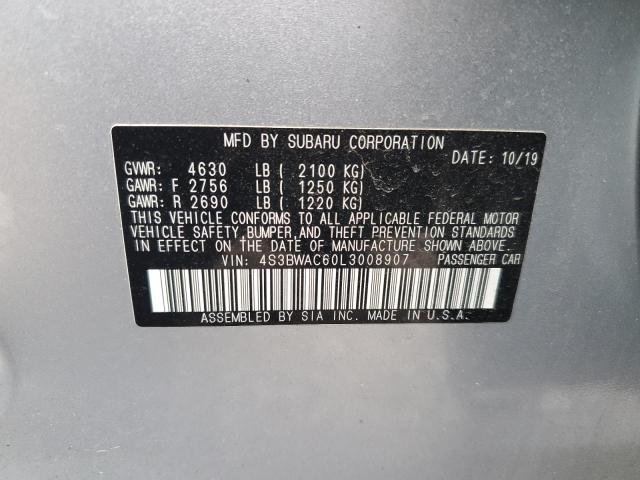2020 SUBARU LEGACY PRE - 4S3BWAC60L3008907