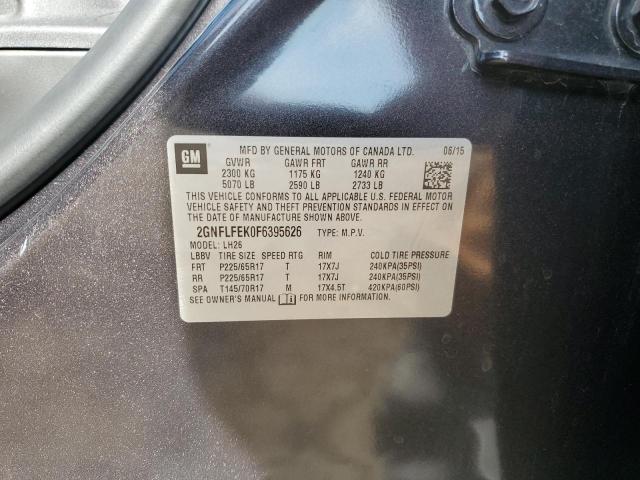 2015 CHEVROLET EQUINOX LT - 2GNFLFEK0F6395626