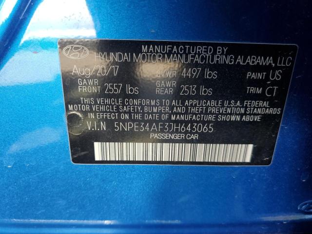 2018 HYUNDAI SONATA SPO - 5NPE34AF3JH643065