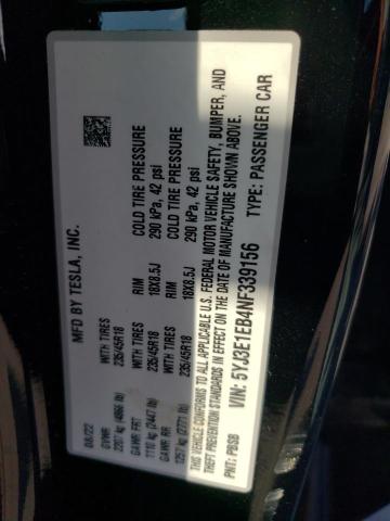 2022 TESLA MODEL 3 - 5YJ3E1EB4NF339156