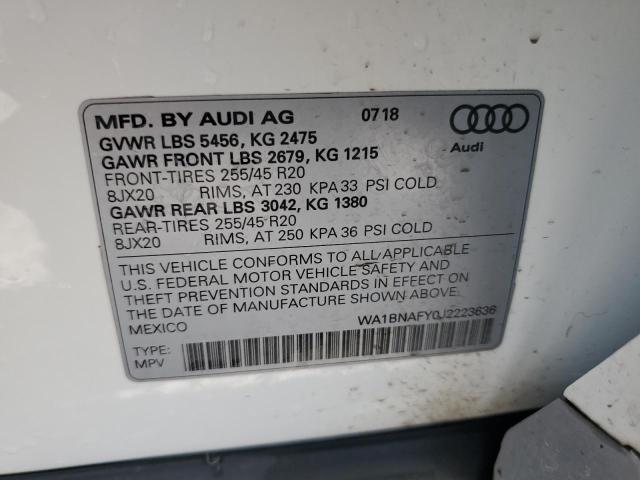 2018 AUDI Q5 PREMIUM - WA1BNAFY0J2223636