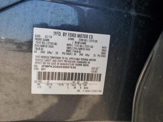 2019 FORD EDGE SE - 2FMPK3G92KBB87639
