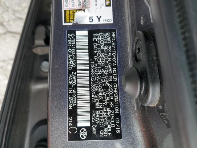 VIN JTDKBRFU2J3589473 2018 Toyota Prius no.13