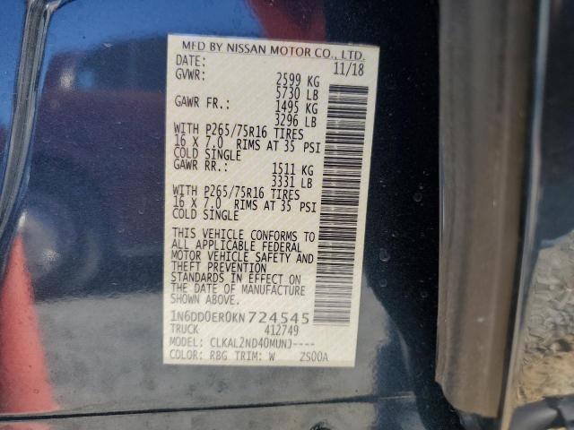 2019 NISSAN FRONTIER S - 1N6DD0ER0KN724545