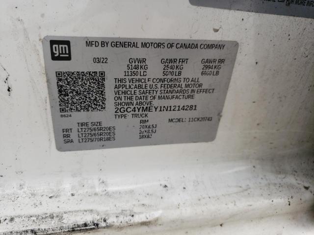 2GC4YMEY1N1214281 2022 CHEVROLET ALL Models