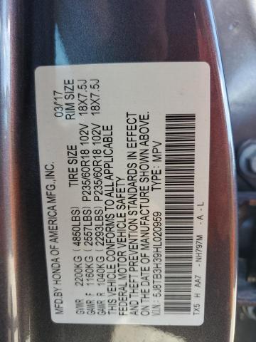 VIN 5J8TB3H39HL020959 2017 Acura RDX no.14