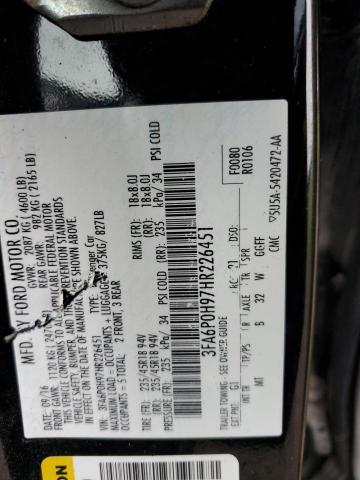 VIN 3FA6P0H97HR226451 2017 Ford Fusion, SE no.12