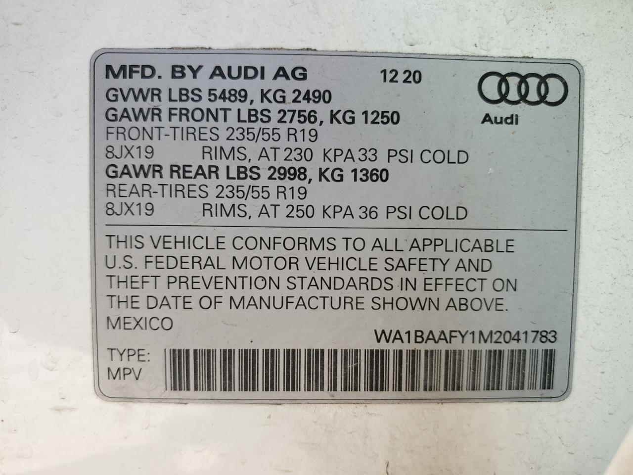 Lot #2937476344 2021 AUDI Q5 PREMIUM