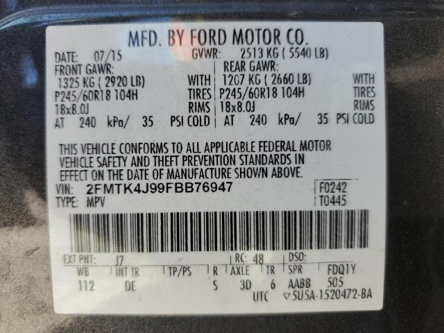 2015 FORD EDGE SEL - 2FMTK4J99FBB76947