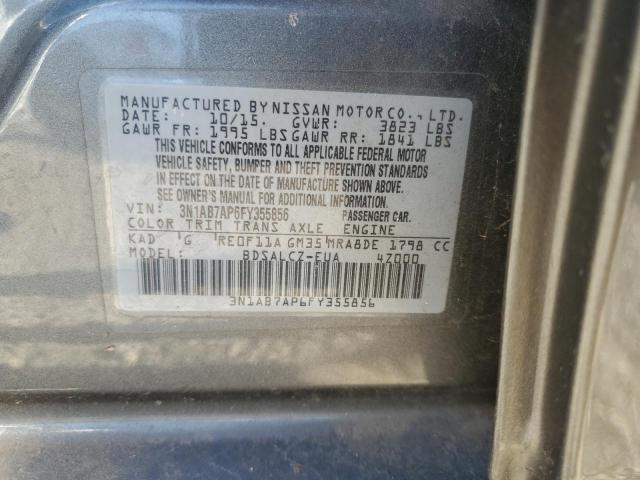 2015 NISSAN SENTRA S - 3N1AB7AP6FY355856