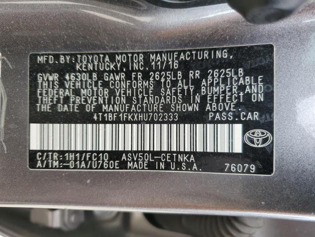 VIN 4T1BF1FKXHU702333 2017 Toyota Camry, LE no.12