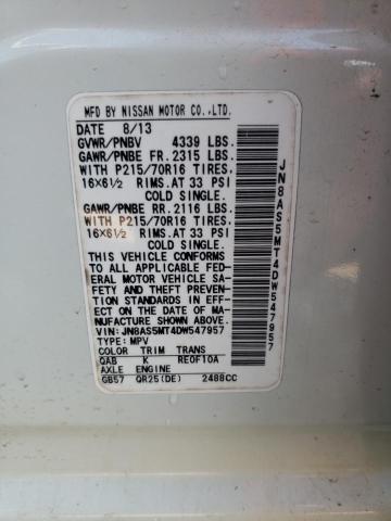 VIN JN8AS5MT4DW547957 2013 Nissan Rogue, S no.14