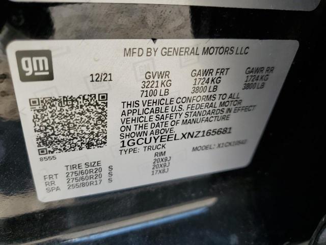 2022 CHEVROLET SILVERADO - 1GCUYEELXNZ165681