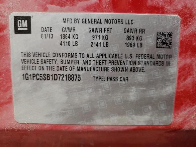 VIN 1G1PC5SB1D7218875 2013 Chevrolet Cruze, LT no.12