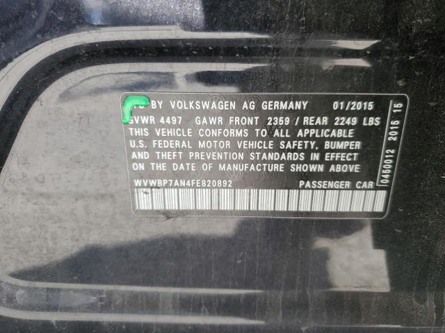 2015 VOLKSWAGEN CC SPORT WVWBP7AN4FE820892