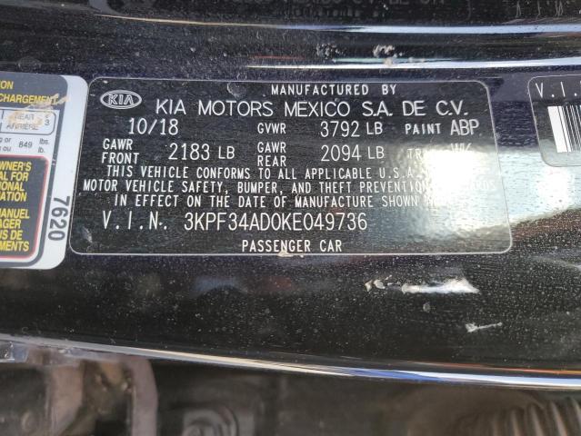 2019 KIA FORTE GT L - 3KPF34AD0KE049736