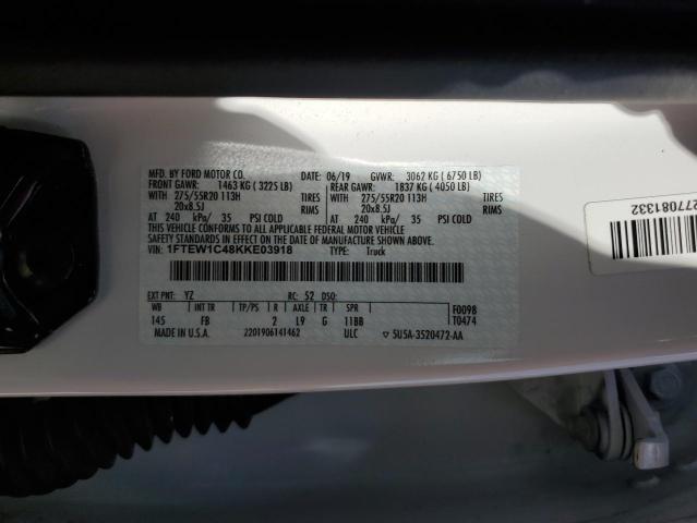 2019 FORD F150 SUPER - 1FTEW1C48KKE03918