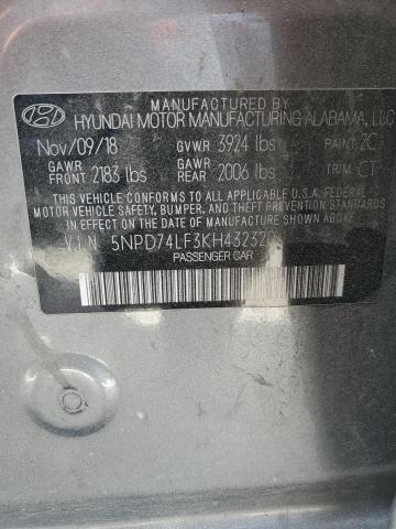 VIN 5NPD74LF3KH432320 2019 HYUNDAI ELANTRA no.12